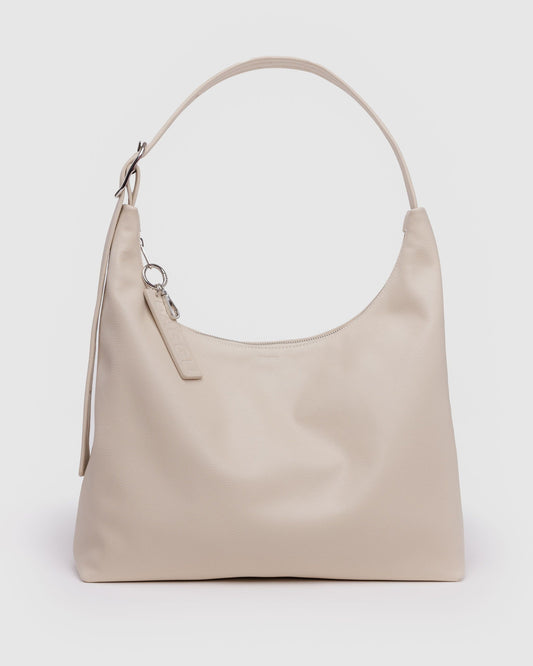 Recycled Leather Shoulder Bag Stone