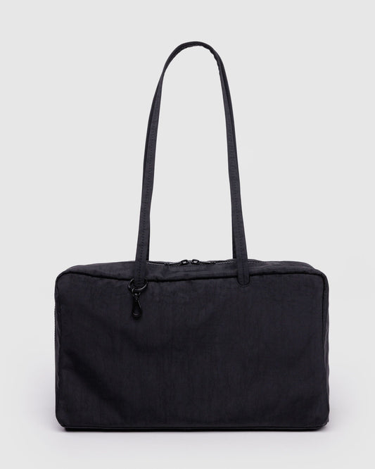 Medium Nylon Bowler Bag Black