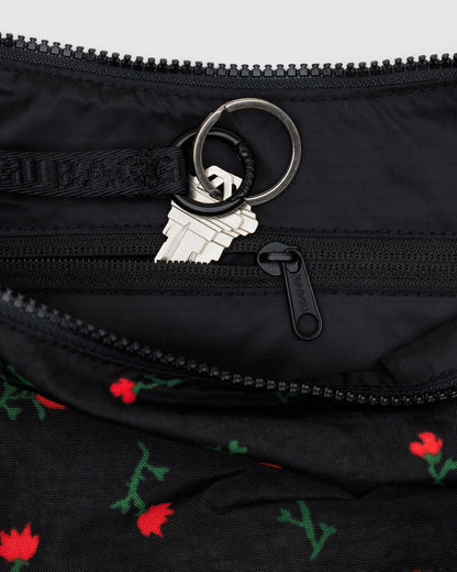 Medium Nylon Crescent Bag Painted Wildflower