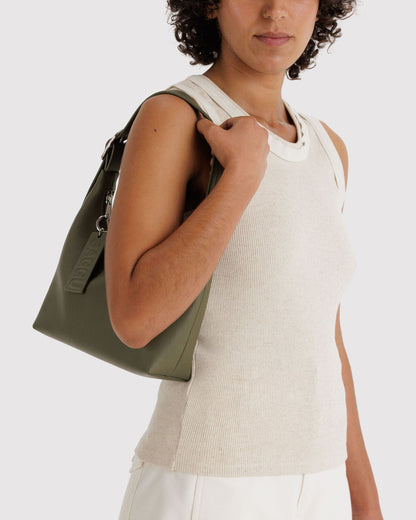 Mini Recycled Leather Shoulder Bag Loden