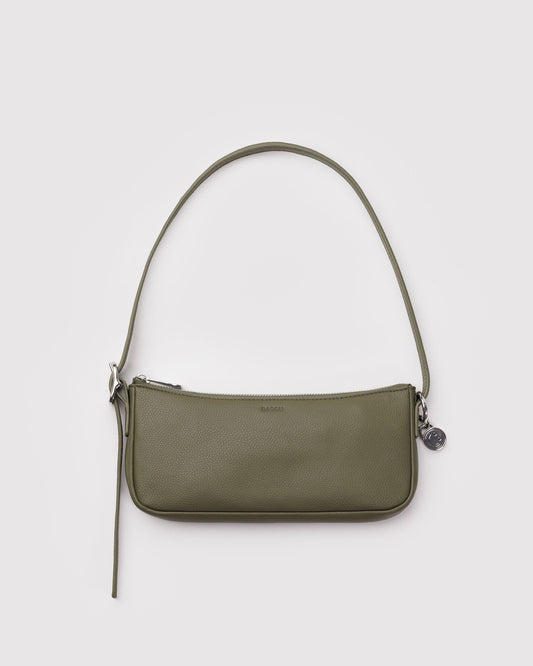 Recycled Leather Pochette Loden