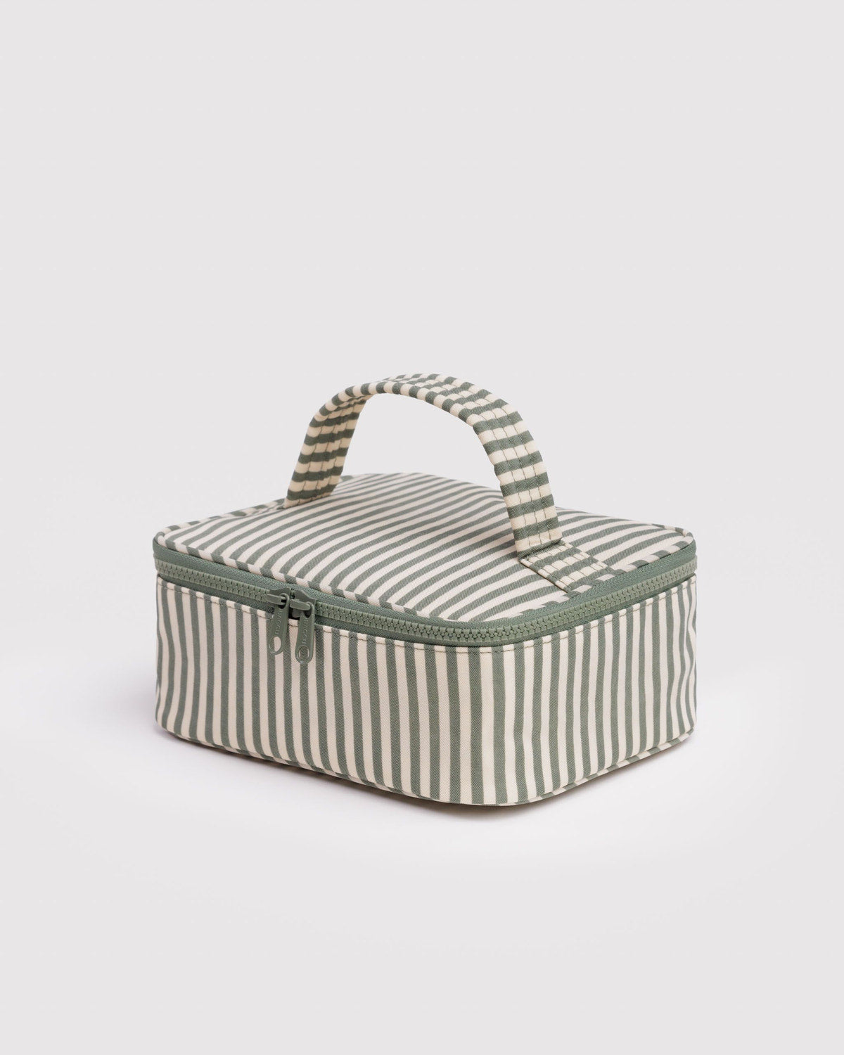 Small Cosmetic Case Sage Stripe