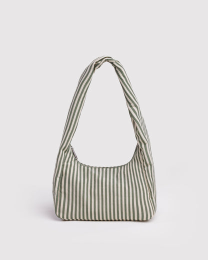 Small Nylon Meringue Bag Sage Stripe